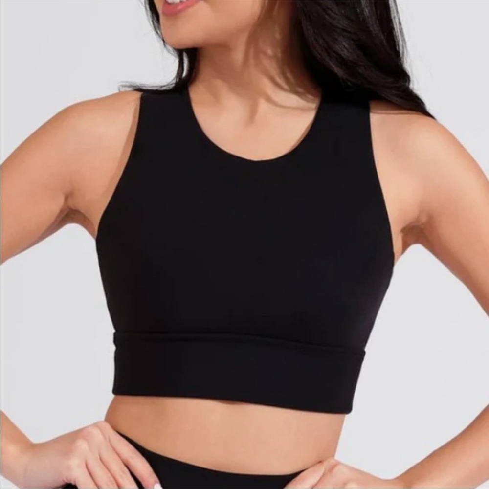 BuffBunny Black Crisscross Sports Bra - Picture 2 of 7